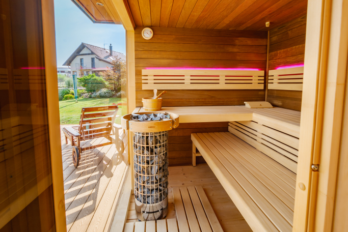 Vonkajšia sauna, Vonkajšia sauna s odpočivárňou Stěžírky